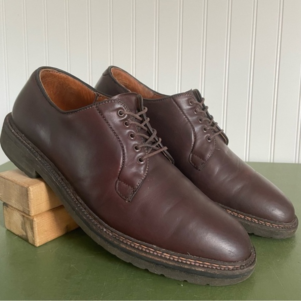 Alden of New England Men's Plain Toe Bulcher Oxfords in Chocolate Brown *USA*